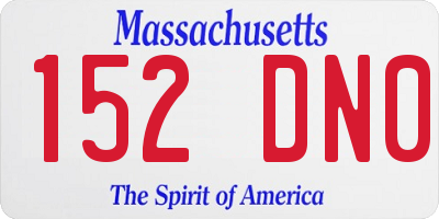MA license plate 152DN0
