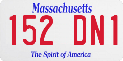MA license plate 152DN1