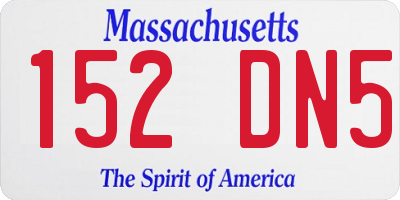 MA license plate 152DN5