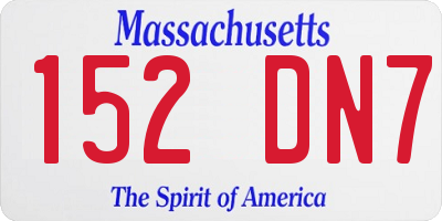 MA license plate 152DN7