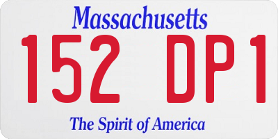 MA license plate 152DP1