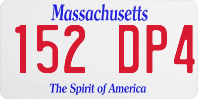 MA license plate 152DP4