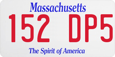 MA license plate 152DP5