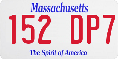 MA license plate 152DP7