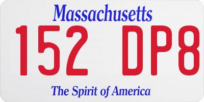 MA license plate 152DP8