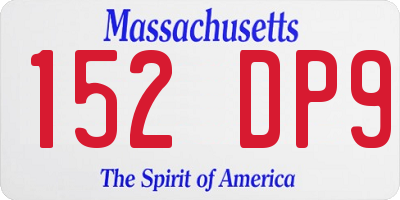 MA license plate 152DP9