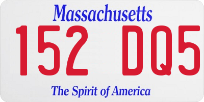 MA license plate 152DQ5