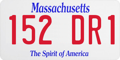 MA license plate 152DR1
