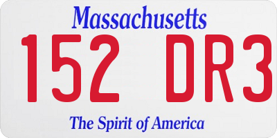 MA license plate 152DR3