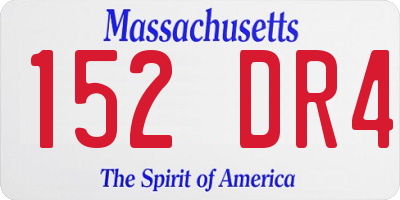MA license plate 152DR4