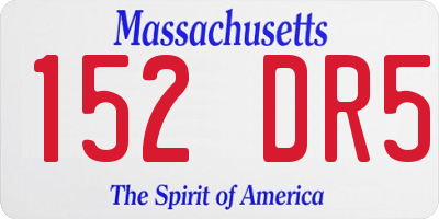 MA license plate 152DR5