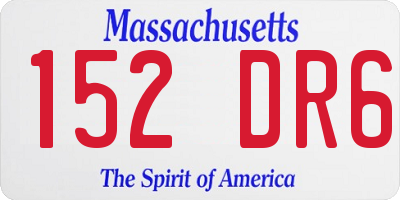 MA license plate 152DR6
