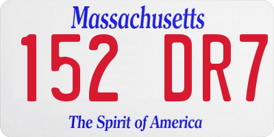MA license plate 152DR7