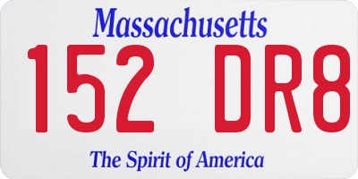 MA license plate 152DR8