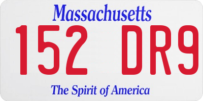 MA license plate 152DR9