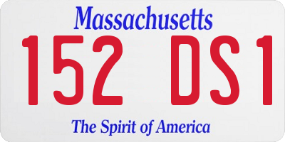MA license plate 152DS1
