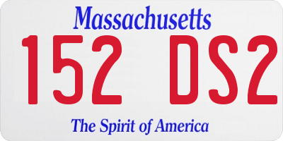 MA license plate 152DS2