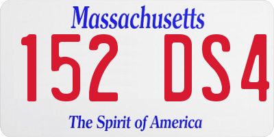 MA license plate 152DS4