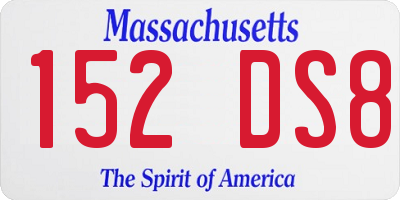 MA license plate 152DS8