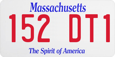 MA license plate 152DT1