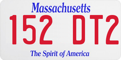 MA license plate 152DT2