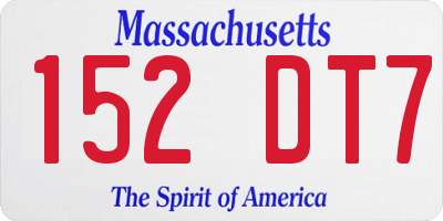 MA license plate 152DT7