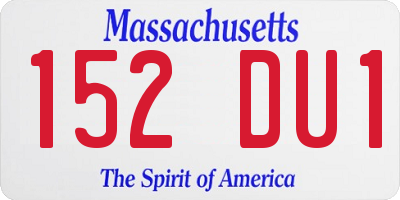 MA license plate 152DU1