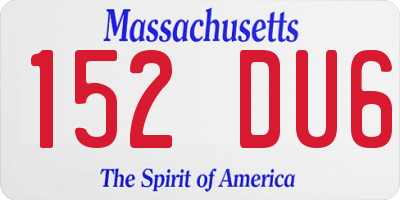 MA license plate 152DU6