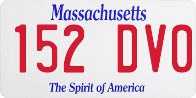 MA license plate 152DV0