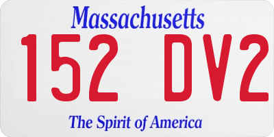 MA license plate 152DV2