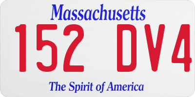 MA license plate 152DV4