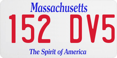 MA license plate 152DV5