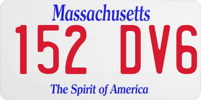 MA license plate 152DV6