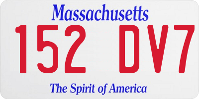 MA license plate 152DV7