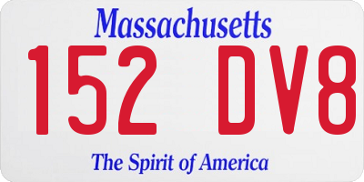 MA license plate 152DV8