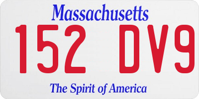 MA license plate 152DV9