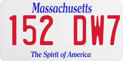 MA license plate 152DW7