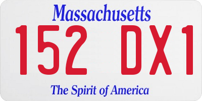 MA license plate 152DX1