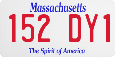 MA license plate 152DY1