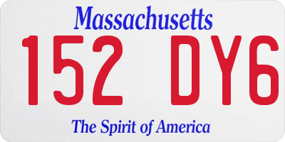 MA license plate 152DY6