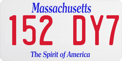 MA license plate 152DY7