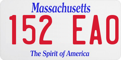 MA license plate 152EA0