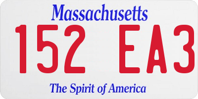 MA license plate 152EA3