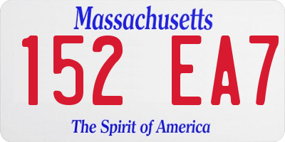 MA license plate 152EA7