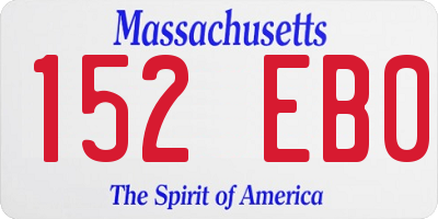MA license plate 152EB0