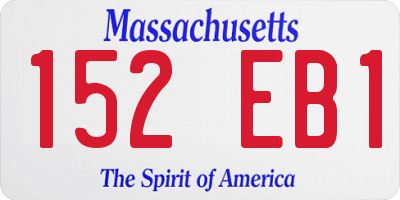 MA license plate 152EB1