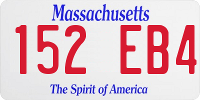 MA license plate 152EB4