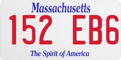 MA license plate 152EB6