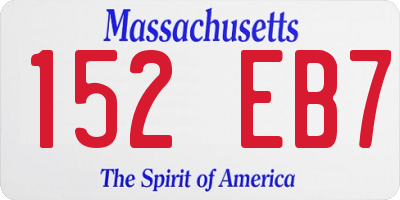 MA license plate 152EB7