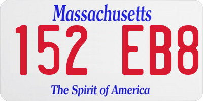 MA license plate 152EB8
